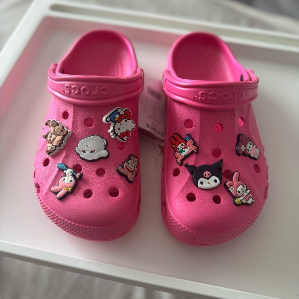 CROCS Pink Water Shoes with Cute Charms